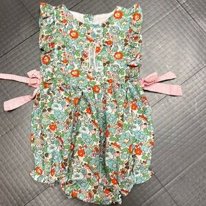 SMOCK MONKEY GIRLS SIZE 2 FLORAL ROMPER WITH EMBROIDERED H